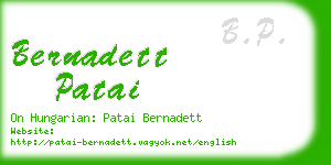 bernadett patai business card